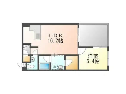 セントラルプレイス那覇新都心(1LDK/7階)の間取り写真