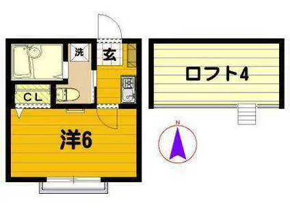 プラナス南太田(1K/2階)の間取り写真