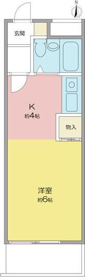 メゾン高野(1K/4階)の間取り写真
