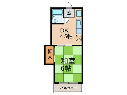 メゾンナニワ(1DK/6階)の間取り写真