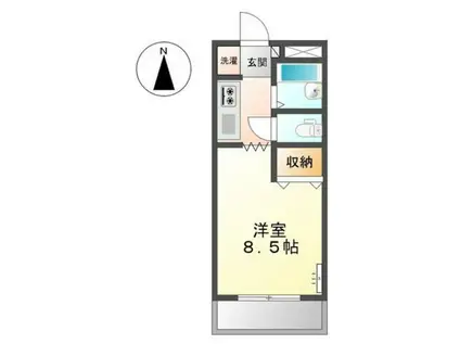 グランチェスタII(1K/1階)の間取り写真