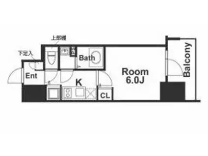 エスリード難波ステーションゲートノーステラス(1K/3階)の間取り写真