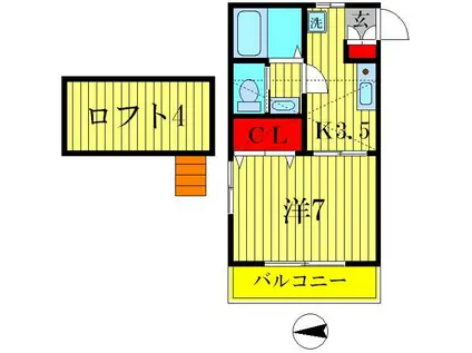 メゾン・ド・アミー(1K/2階)の間取り写真