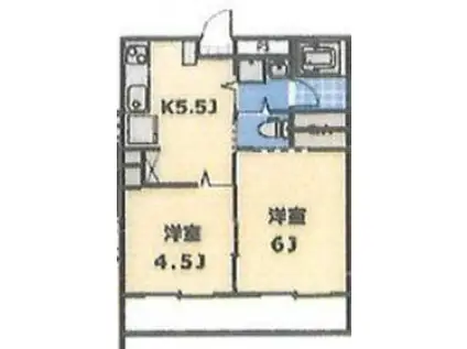 レジデンシャル蓮沼(2K/4階)の間取り写真