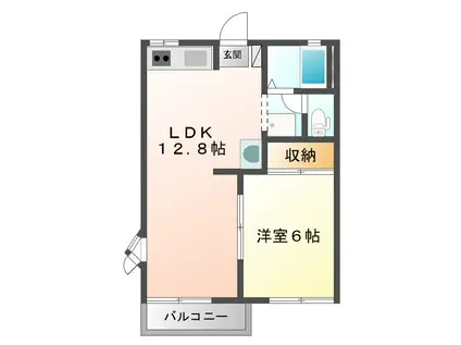 フレグランス・スズカ(1LDK/1階)の間取り写真