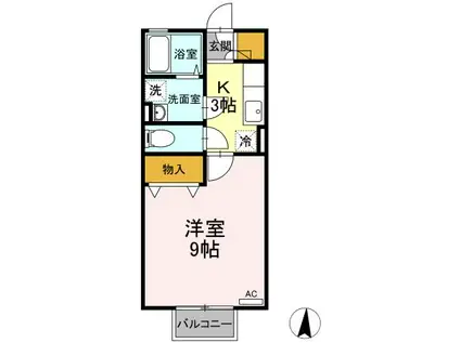 パークハイツ前田Z(1K/2階)の間取り写真