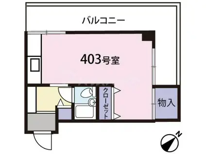アパルトマンII(ワンルーム/4階)の間取り写真