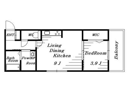 リコルド(1LDK/1階)の間取り写真