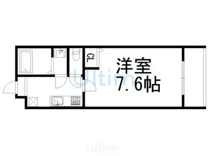 フラッティ四条大宮II(1K/2階)の間取り写真