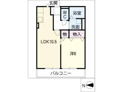 シャルム(1LDK/1階)の間取り写真