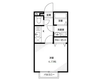アムールサンフィールド(1K/1階)の間取り写真