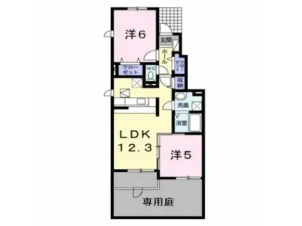 アムールコート(2LDK/1階)の間取り写真