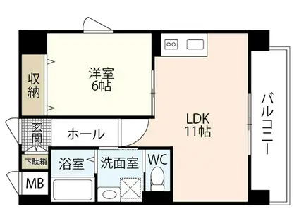 BRILLIANT COURT KUBOI(1LDK/5階)の間取り写真