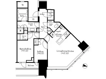 パークコート渋谷 ザ タワー(2LDK/10階)の間取り写真