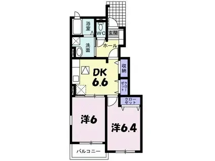 グリーン・コートI(2DK/1階)の間取り写真