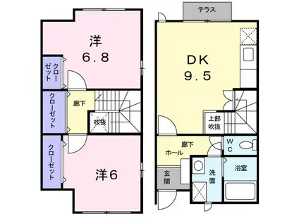 コースマスII(2DK/1階)の間取り写真