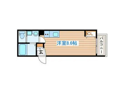 アルテラヴィータ南仙台(ワンルーム/2階)の間取り写真