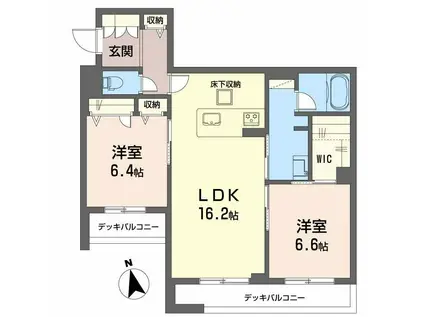 シャーメゾンフゥ(2LDK/1階)の間取り写真