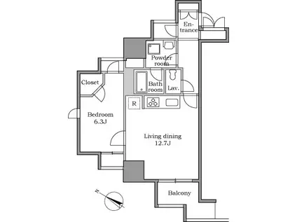 レジディア中延(1LDK/8階)の間取り写真