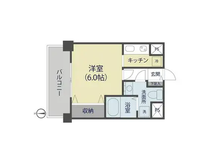 TKフラッツ草加(1K/2階)の間取り写真