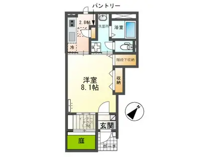 ルピナス(1K/1階)の間取り写真