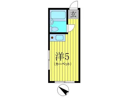 ゴールドベル(ワンルーム/2階)の間取り写真