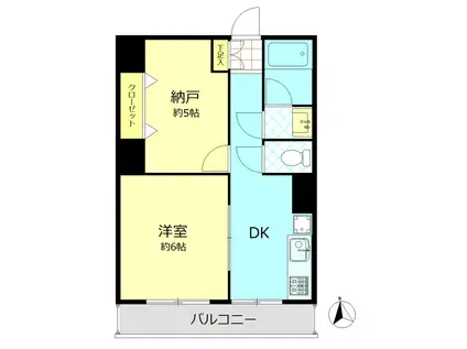 峰マンション(1SDK/3階)の間取り写真