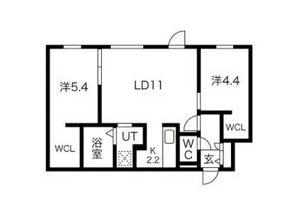 ROSSO SAKAEMACHI ロッソサカエマチ(2LDK/3階)の間取り写真