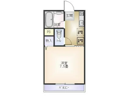 リワーラビリンス(1K/1階)の間取り写真