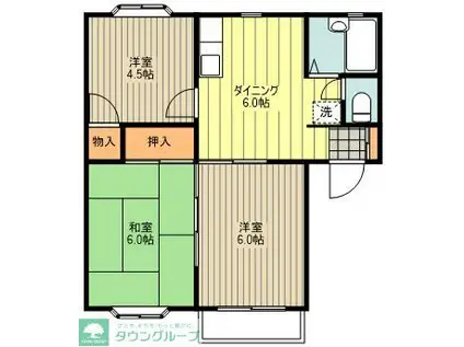 メゾン・ド・エス(2DK/2階)の間取り写真