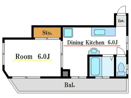 黒澤ビル(1K/2階)の間取り写真