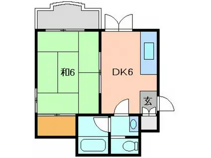 ベルメゾン横田(1DK/4階)の間取り写真