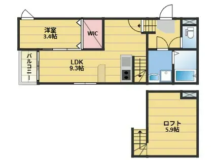 グランテラスAIRPORT NEXUS(1LDK/1階)の間取り写真