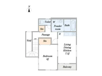 ミラノガーデン(1LDK/2階)の間取り写真
