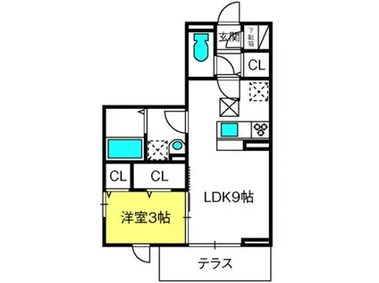 グランコート西大宮(1LDK/1階)の間取り写真