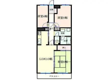 エスポワール所沢II(3LDK/3階)の間取り写真