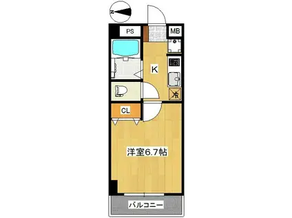 コーディアルハウス広瀬町(1K/4階)の間取り写真