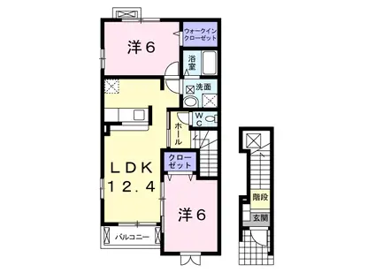 インフィニティ(2LDK/2階)の間取り写真
