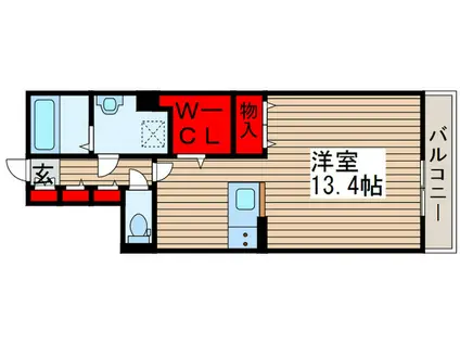 プランドール樹(ワンルーム/3階)の間取り写真