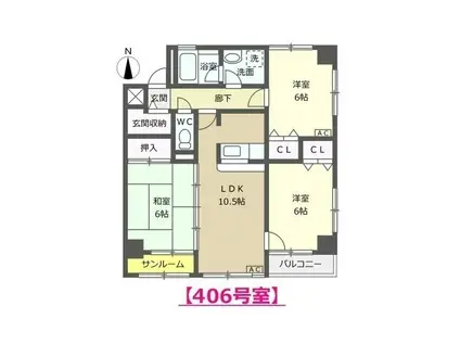 雅107(3LDK/4階)の間取り写真