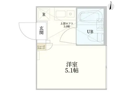 MY PLAN 中野SIX(ワンルーム/1階)の間取り写真