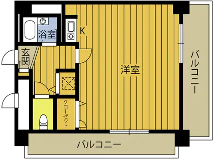 朝日プラザ末広II(ワンルーム/8階)の間取り写真