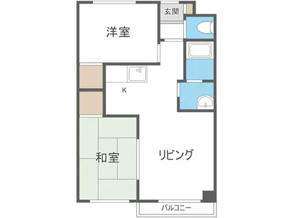 パールハイム栄町(2LDK/3階)の間取り写真