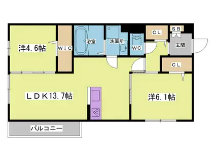 LICORICE(2LDK/3階)の間取り写真