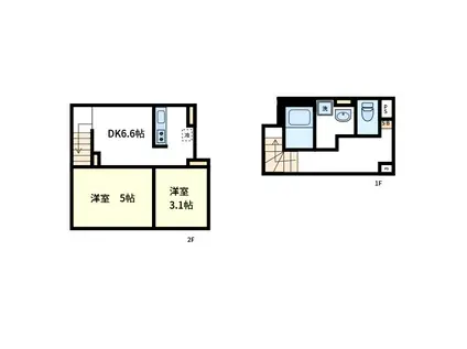 A LATO NIPPORI(2DK/1階)の間取り写真