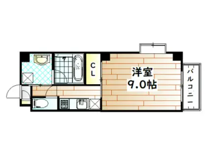 カーサオランダ通(1K/3階)の間取り写真