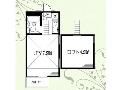 コーポSATHO-B(ワンルーム/2階)の間取り写真