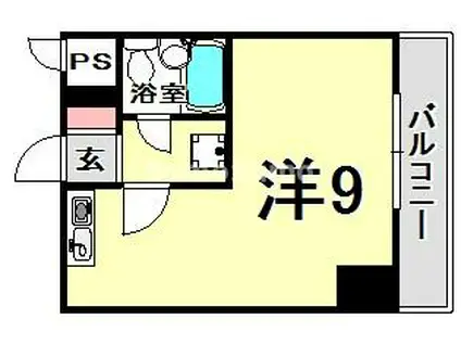 ライオンズマンション三宮(ワンルーム/8階)の間取り写真