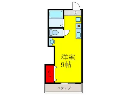 山仁クレハマンション(ワンルーム/1階)の間取り写真
