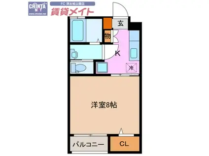 ヴェル ドミール(1K/2階)の間取り写真